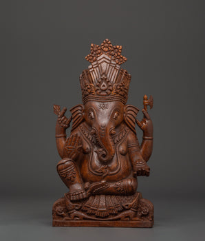 Handcrafted Wooden Ganesha Statue