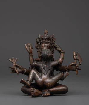 Oxidized Copper Ganesh with Consort