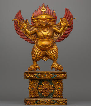 Handcrafted Gold-Plated Garuda Statue