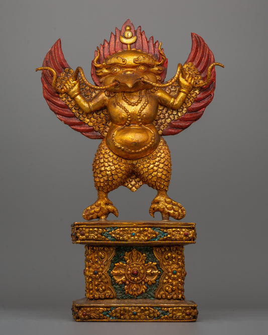 Handcrafted Gold-Plated Garuda Statue