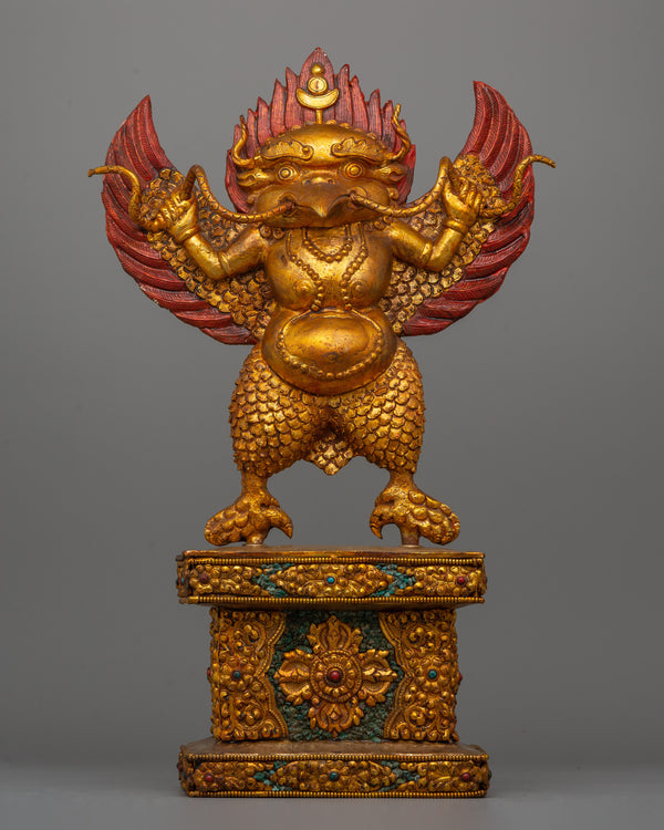 Handcrafted Gold-Plated Garuda Statue