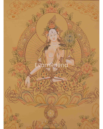 Genuine Hand-Painted White Tara 