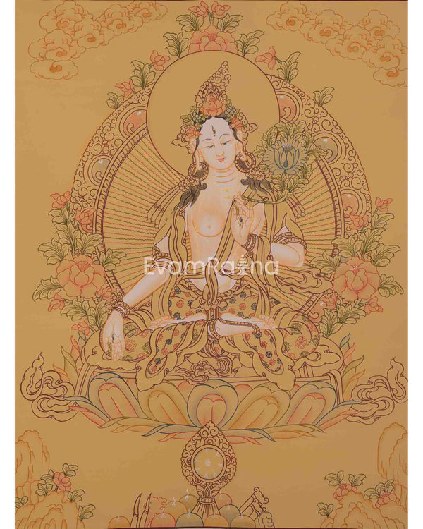 Genuine Hand-Painted White Tara 