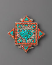Ghau Box with Semi Precious Stones | Handcrafted Silver Ghau