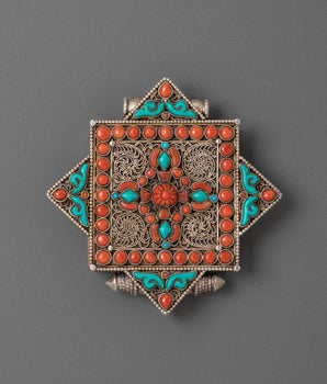 Silver Bishwo Vajra Ghau Box Locket