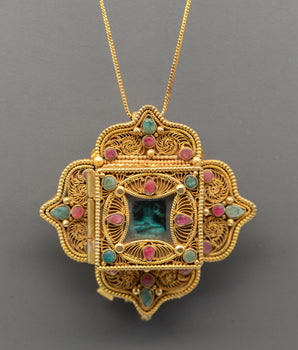Traditional Buddhist Ghau Box Locket | Tibetan Locket