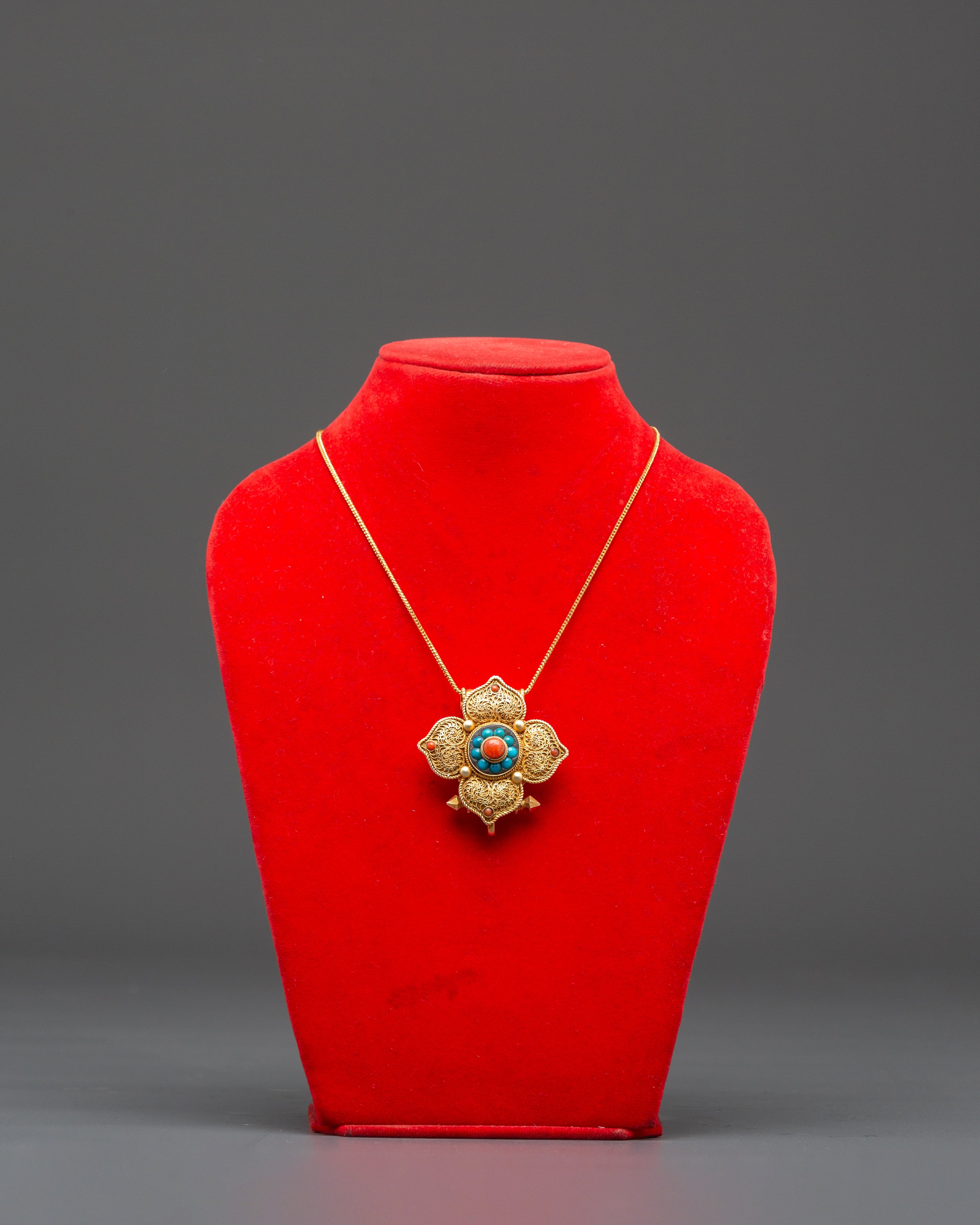 Handcrafted Lotus Ghau Box Locket | Wearable Symbol of Enlightened Living