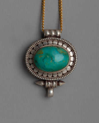Turquoise Oval Ghau Box Locket