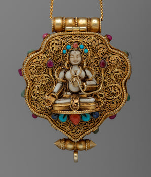 White Tara Ghau Box Locket