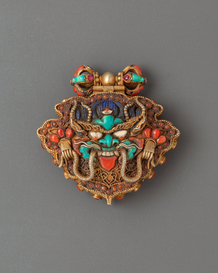 Handmade Chhepu Ghau Box Pendant | Tibetan Buddhist Amulet for Protection