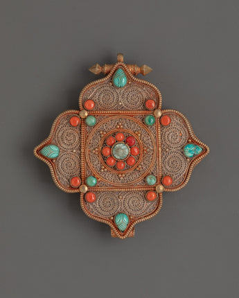 Spiritual Buddhist Filigree Ghau Box Locket