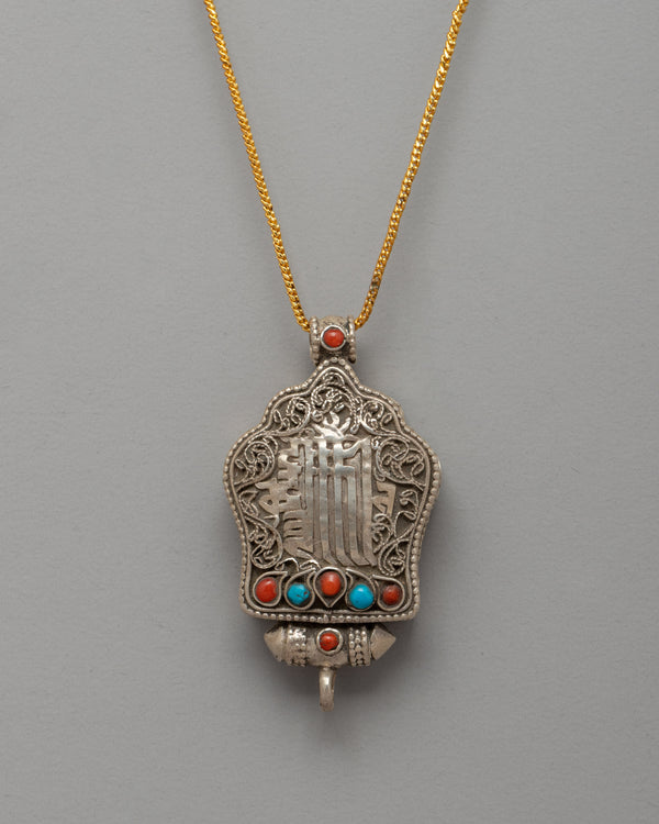 Kalachakra Mantra Ghau Prayer Box Locket