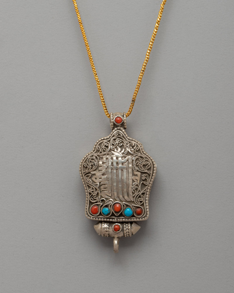 Kalachakra Mantra Ghau Prayer Box Locket