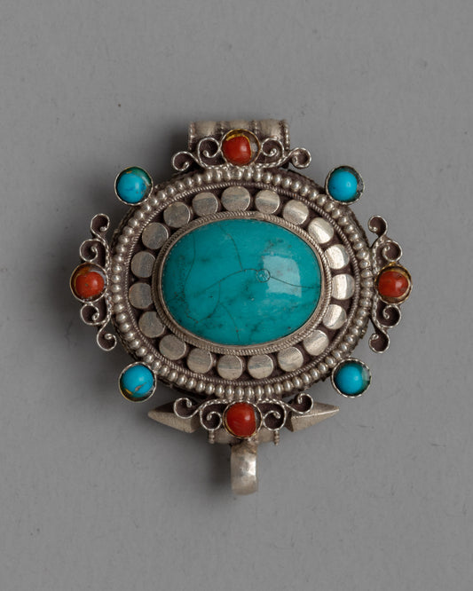 Turquoise Ghau Box Locket 