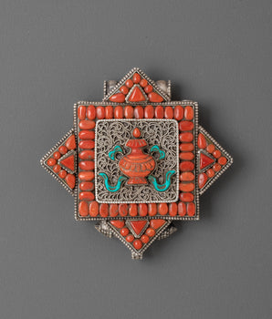 Silver Vase Design Ghau Box Locket