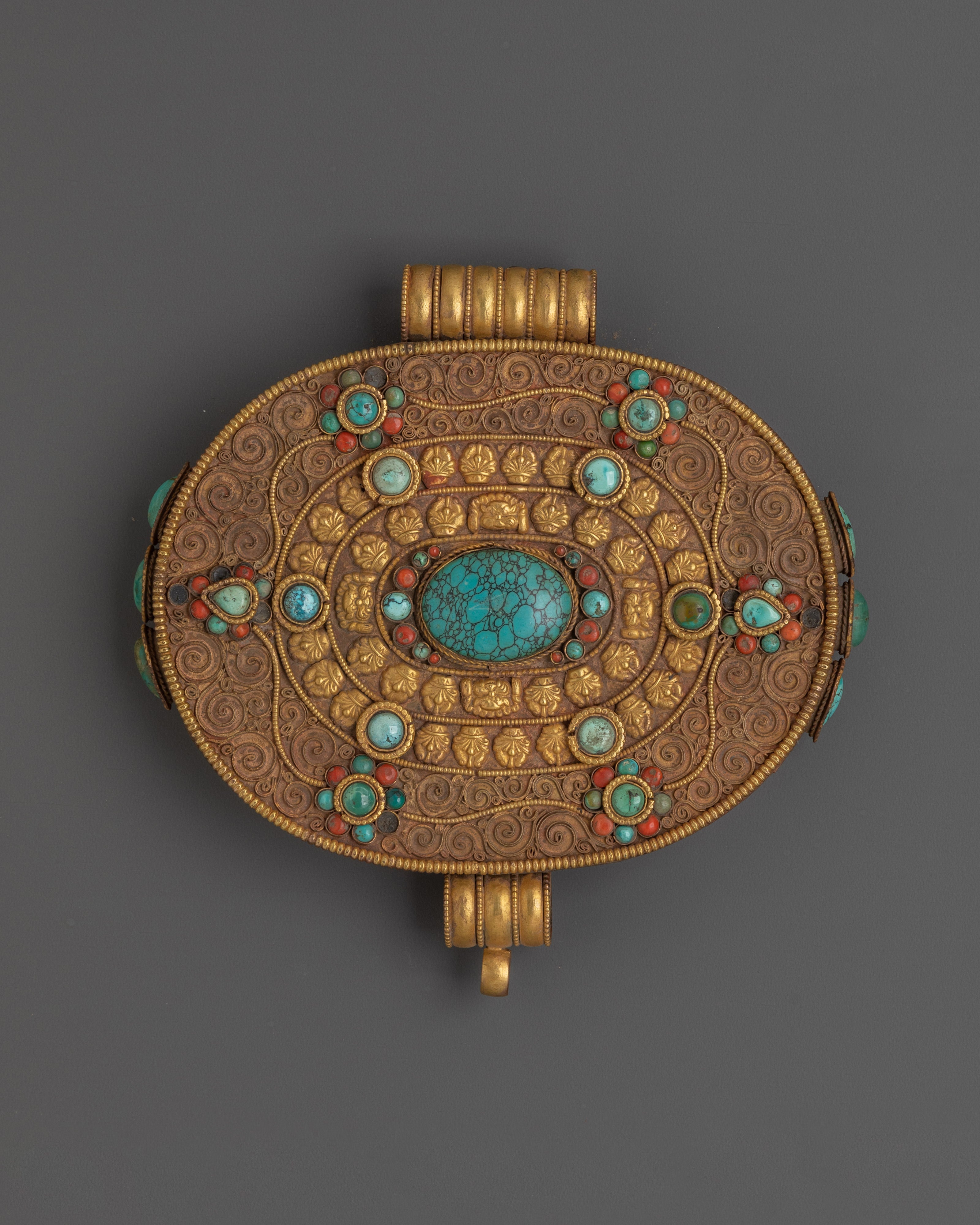 Gold Plated Ghau Box Locket | | Handcrafted Tibetan Spiritual Locket