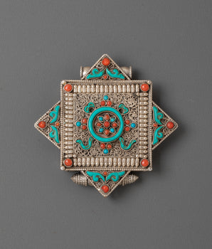 Flower Locket with Coral