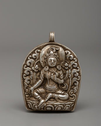Green Tara Silver Ghau Box Locket