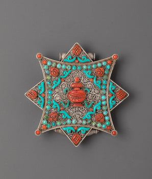 Kalash Prayer Ghau Box Locket | Handcrafted Prosperity Amulet