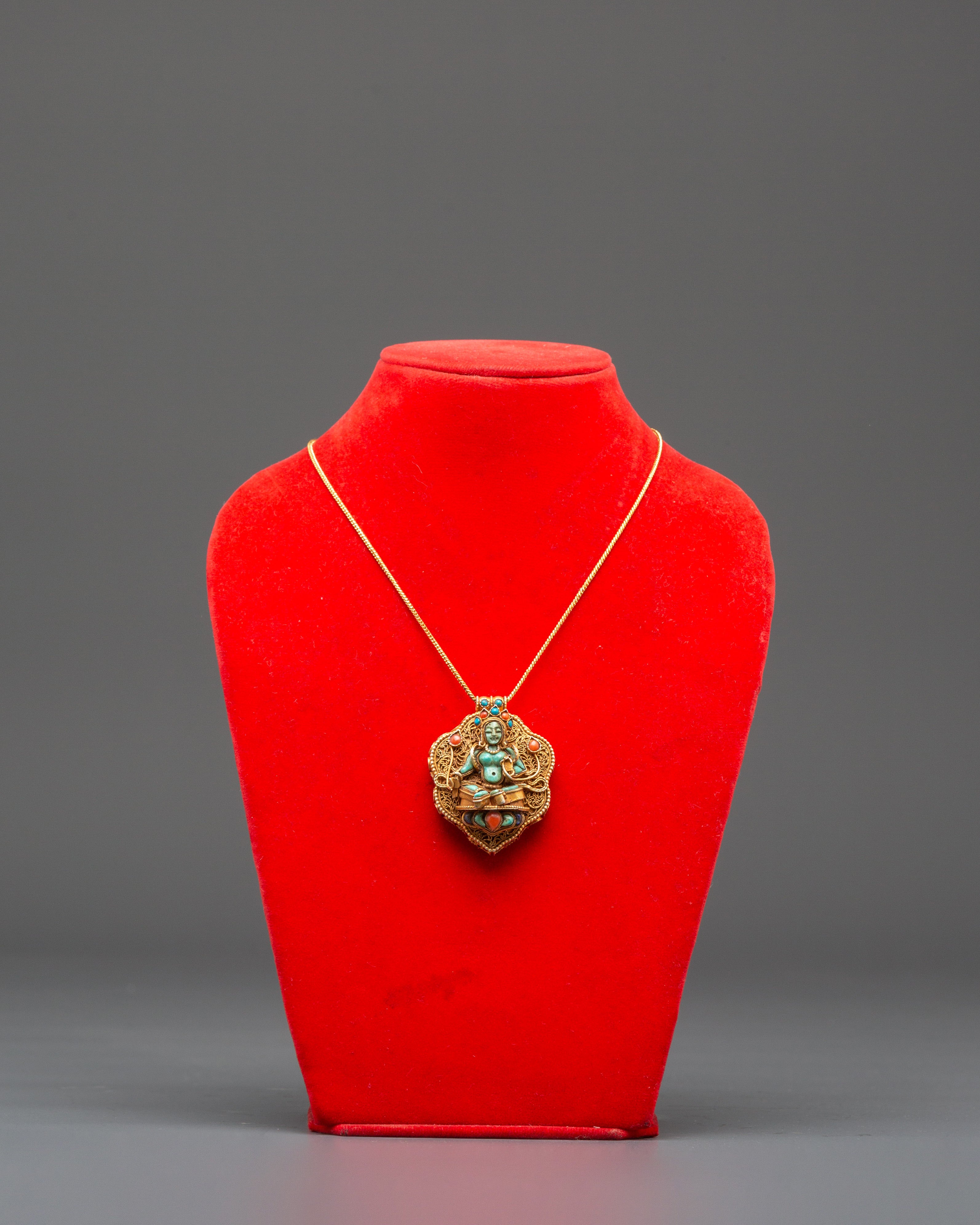Tibetan Green Tara Ghau Box Locket | A Symbol of Protection and Blessings