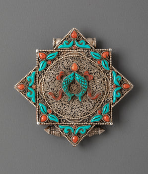 Spiritual Ghau Box Locket with Semi Precious Stones