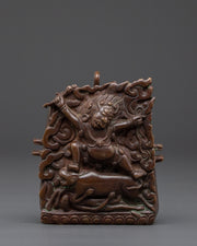 Spiritual Yamantaka Buddhist Ghau Box | Handcrafted Oxidized Copper Shrine