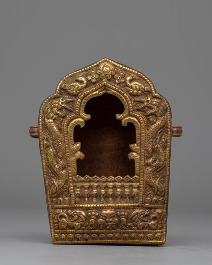 Handcrafted Ghau Box with Sacred Buddhist Symbols