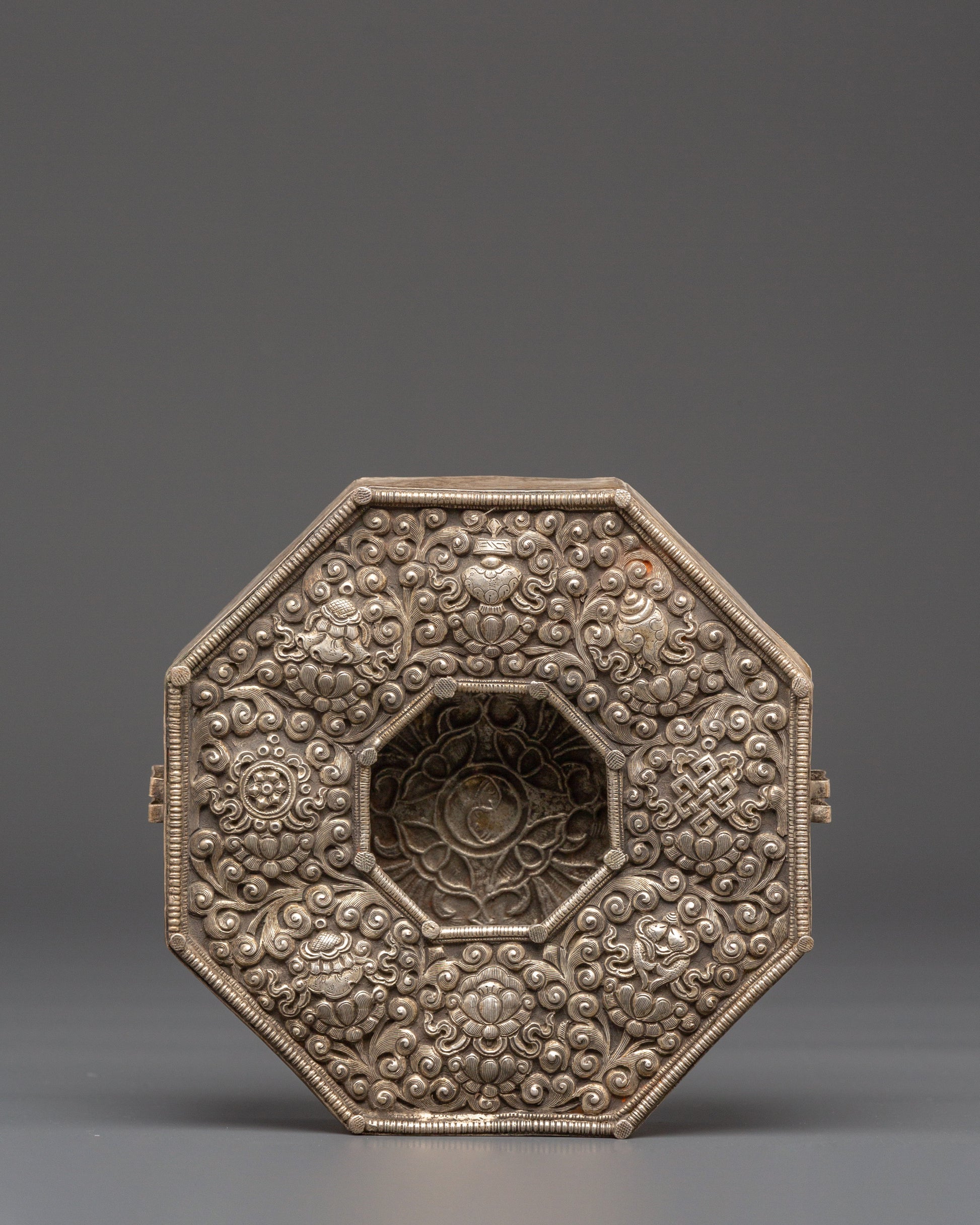 Handmade Tibetan Silver Plated Ghau Box