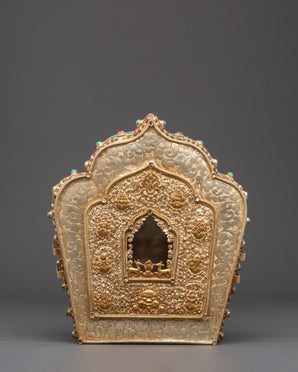 Copper Gold Plated Ghau Box with Semi Precious Stones
