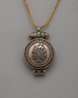 Flower Design Tibetan Ghau Box Pendant 