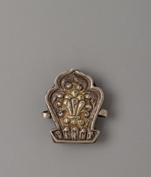 Silver-Plated Tibetan Ghau Box Pendant