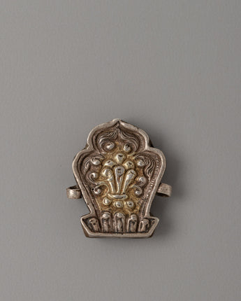Silver-Plated Tibetan Ghau Box Pendant