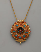 Handcrafted Gold-Plated Tibetan Pendant