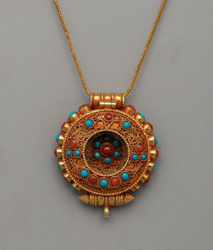 Handcrafted Gold-Plated Tibetan Pendant