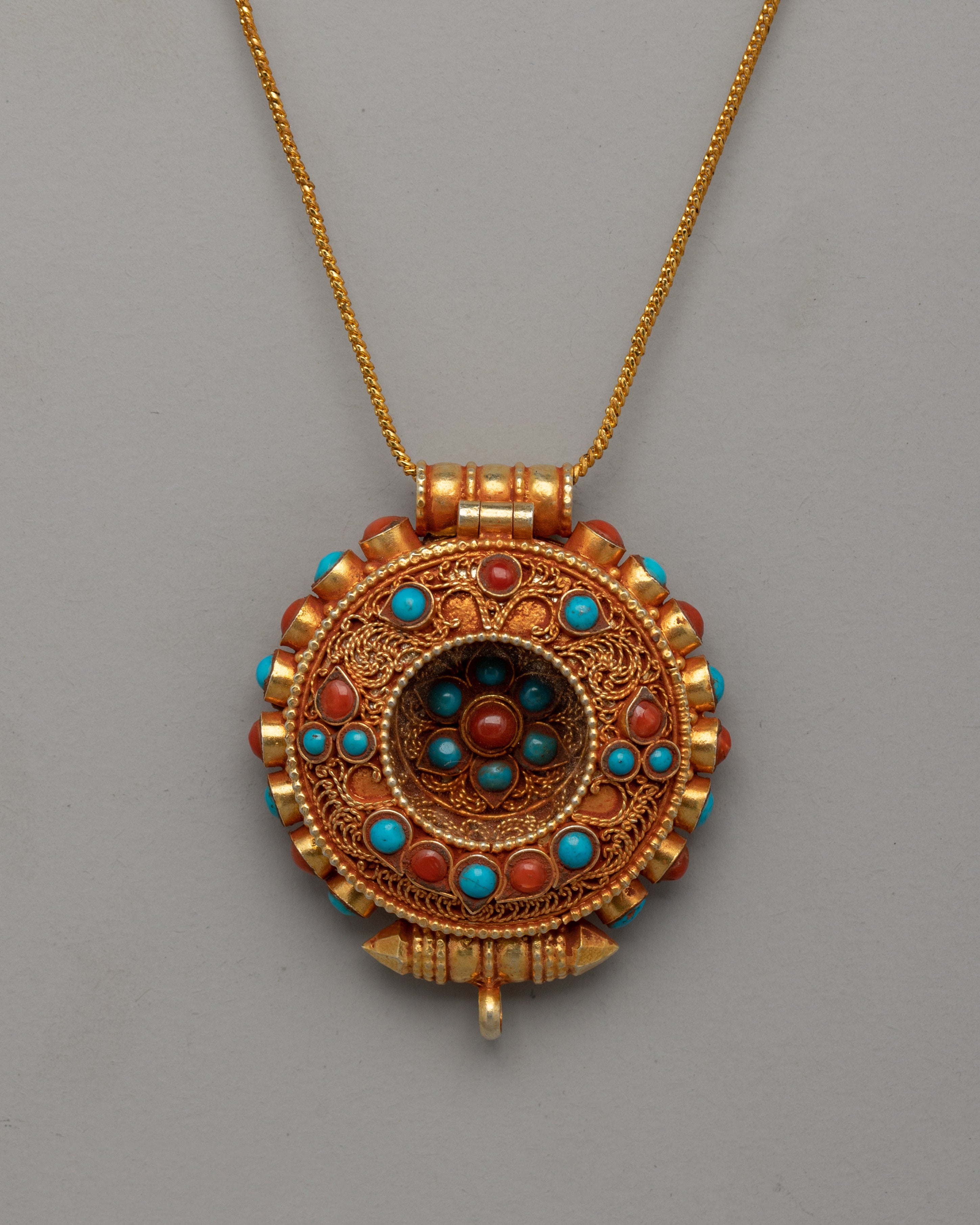 Handcrafted Gold-Plated Tibetan Pendant