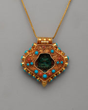 Tibetan Gold-Plated Buddha Pendant