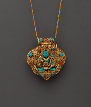 Sacred Guru Rinpoche Ghau Box Locket | Spiritual Protection Pendant
