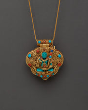 Sacred Guru Rinpoche Ghau Box Locket | Spiritual Protection Pendant