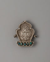 Silver-Plated Tibetan Ghau Box Pendant