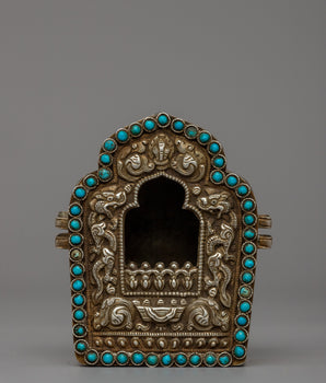 Silver Ghau Box with Turquoise