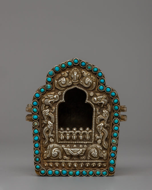 Silver Ghau Box with Turquoise