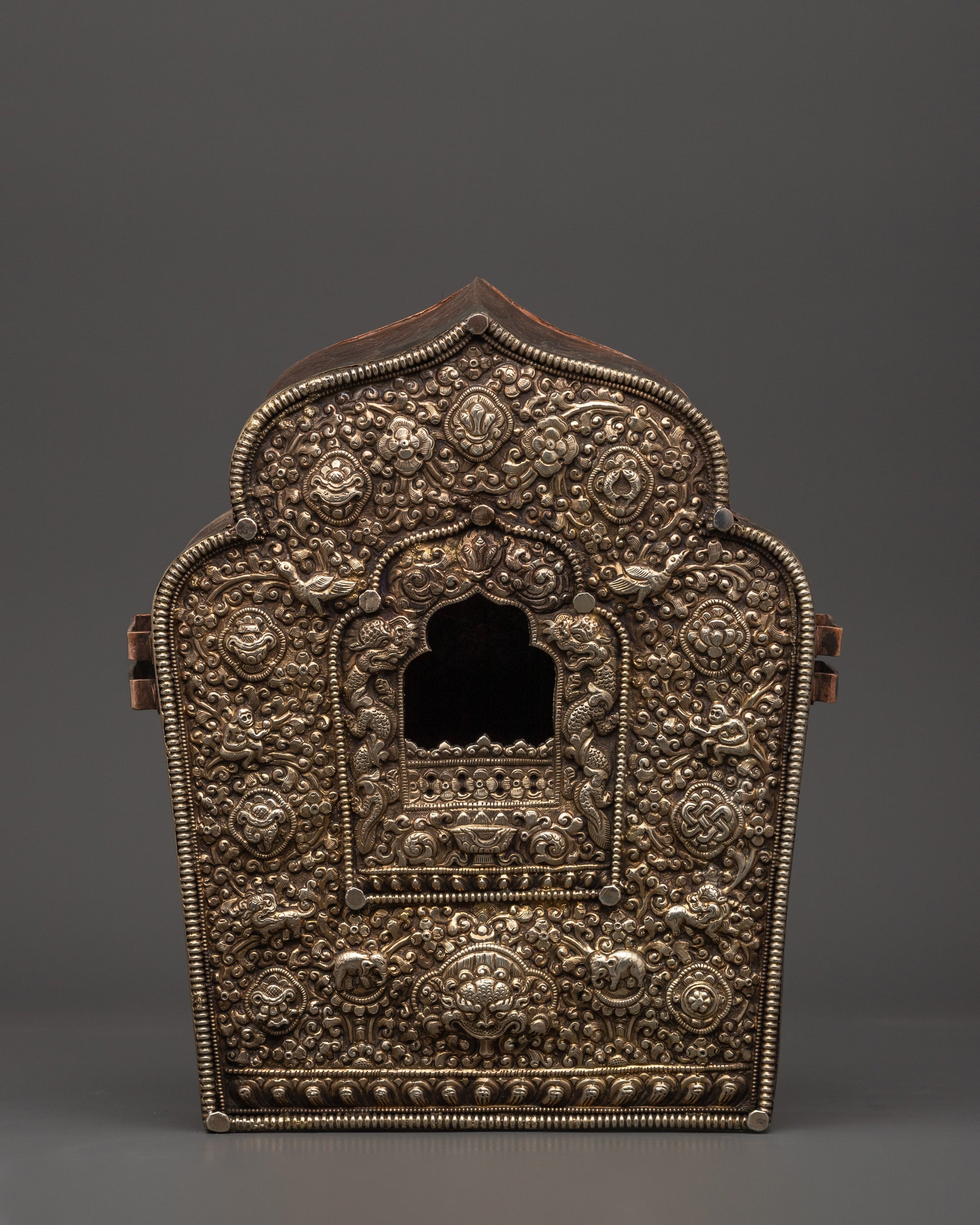 Handcrafted Ghau Box with White Metal & Copper Body