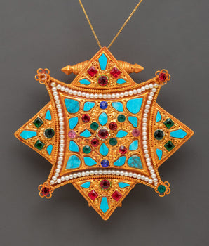 Star-Shaped Tibetan Ghau Box Locket