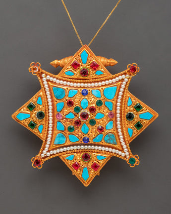 Star-Shaped Tibetan Ghau Box Locket