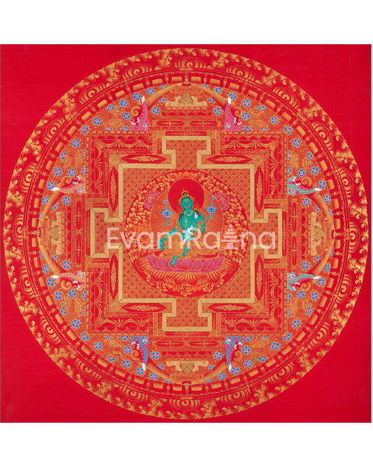 Goddess Green Tara Mandala Thangka