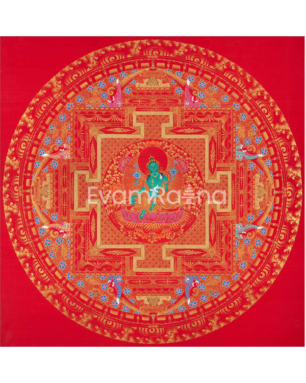 Goddess Green Tara Mandala Thangka