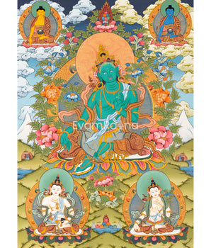 Green Tara Goddess Thangka