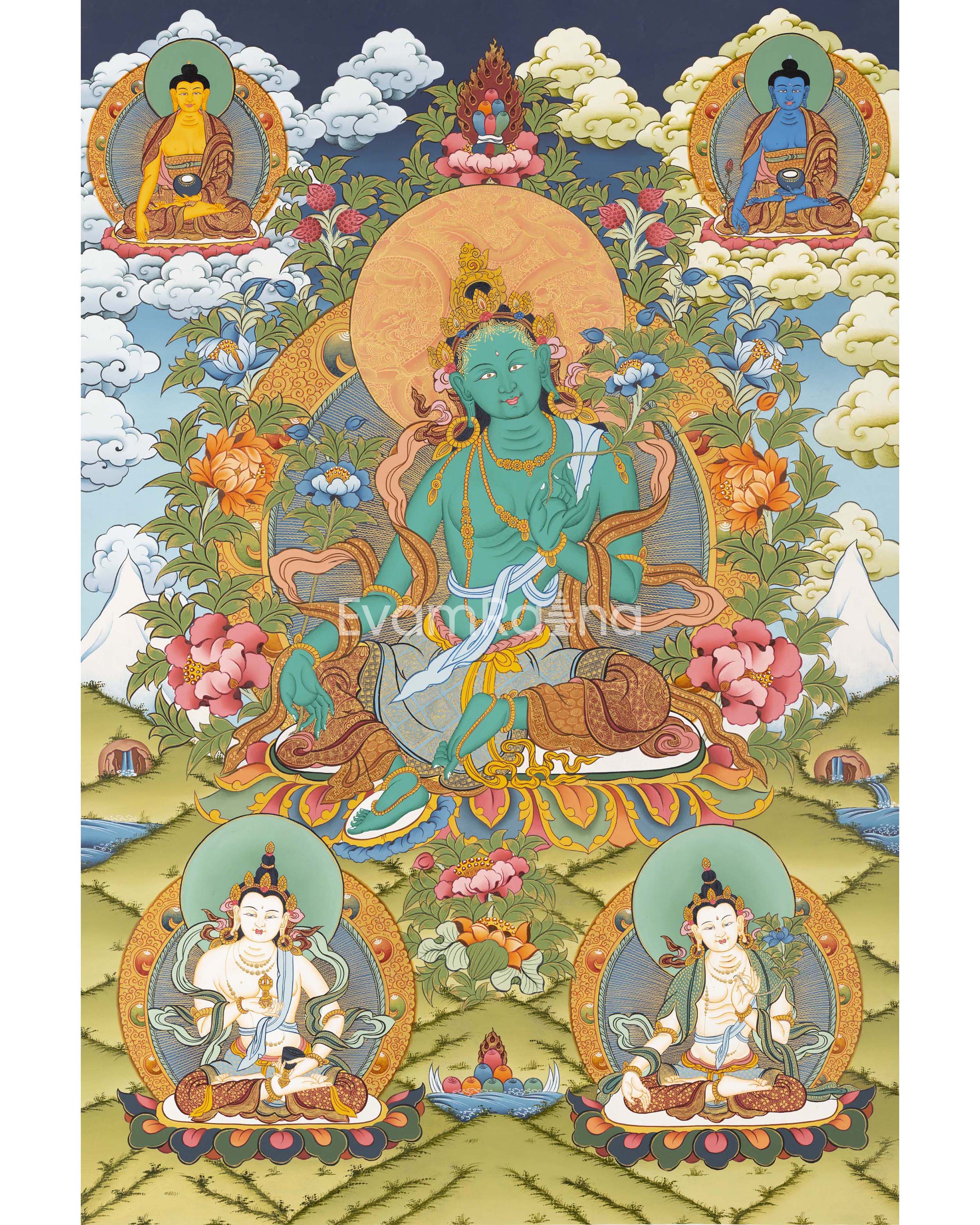 Green Tara Goddess Thangka
