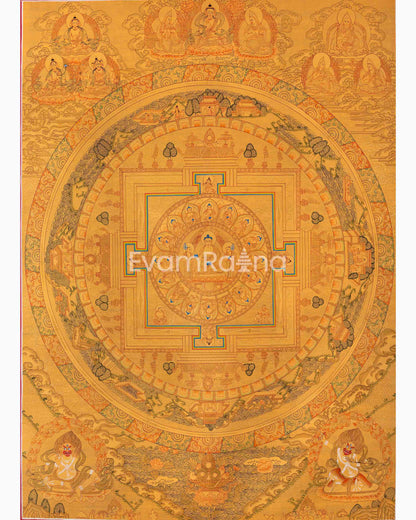 Gold Buddha Mandala Print