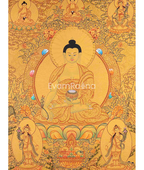 Gold Painted Medicine or Blue Buddha